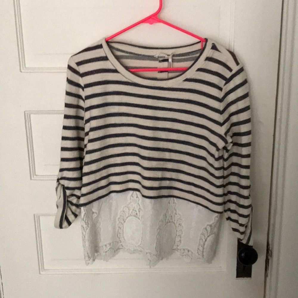Silver striped top